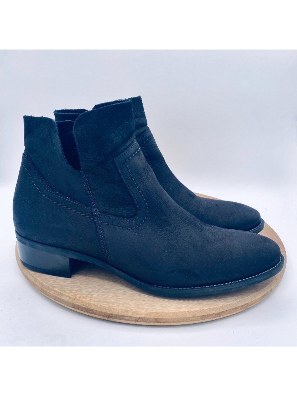 Paul Green Boots Womens 8.5 Black Leather Ankle Booties Zip Quiet Luxury